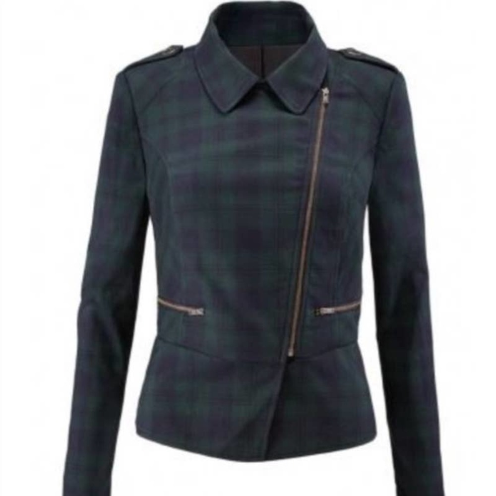 CAbi Tartan Plaid Moto Jacket  #3181